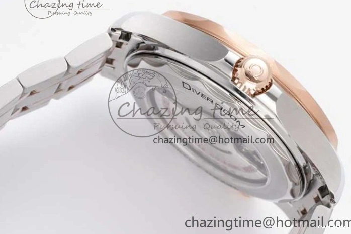 1218 UrbanChic Seamaster Diver 300M SS RG Black Ceramic Bezel JVSF 1:1 Best Edition Black Dial on SS RG Bracelet A 7786